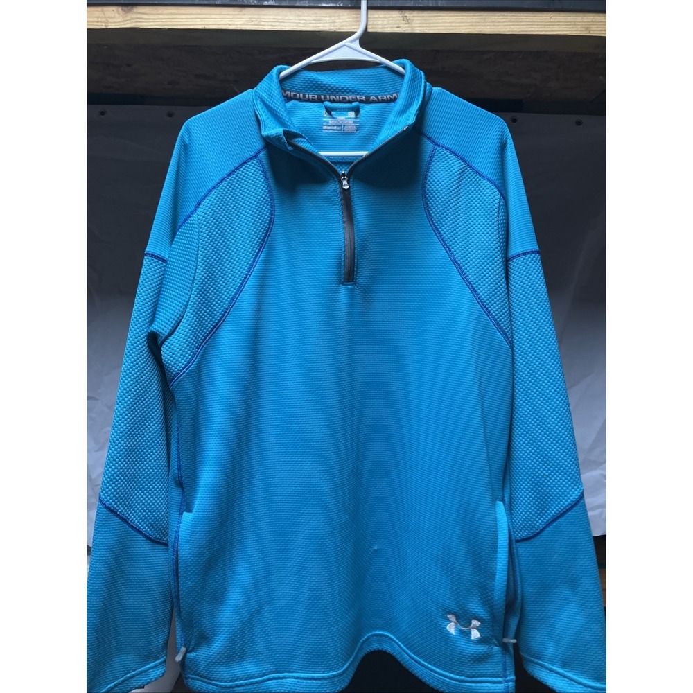 Large‎ Men's Under Armour All Season Gear 1/4 Zip Loose Fit Blue Pullover
